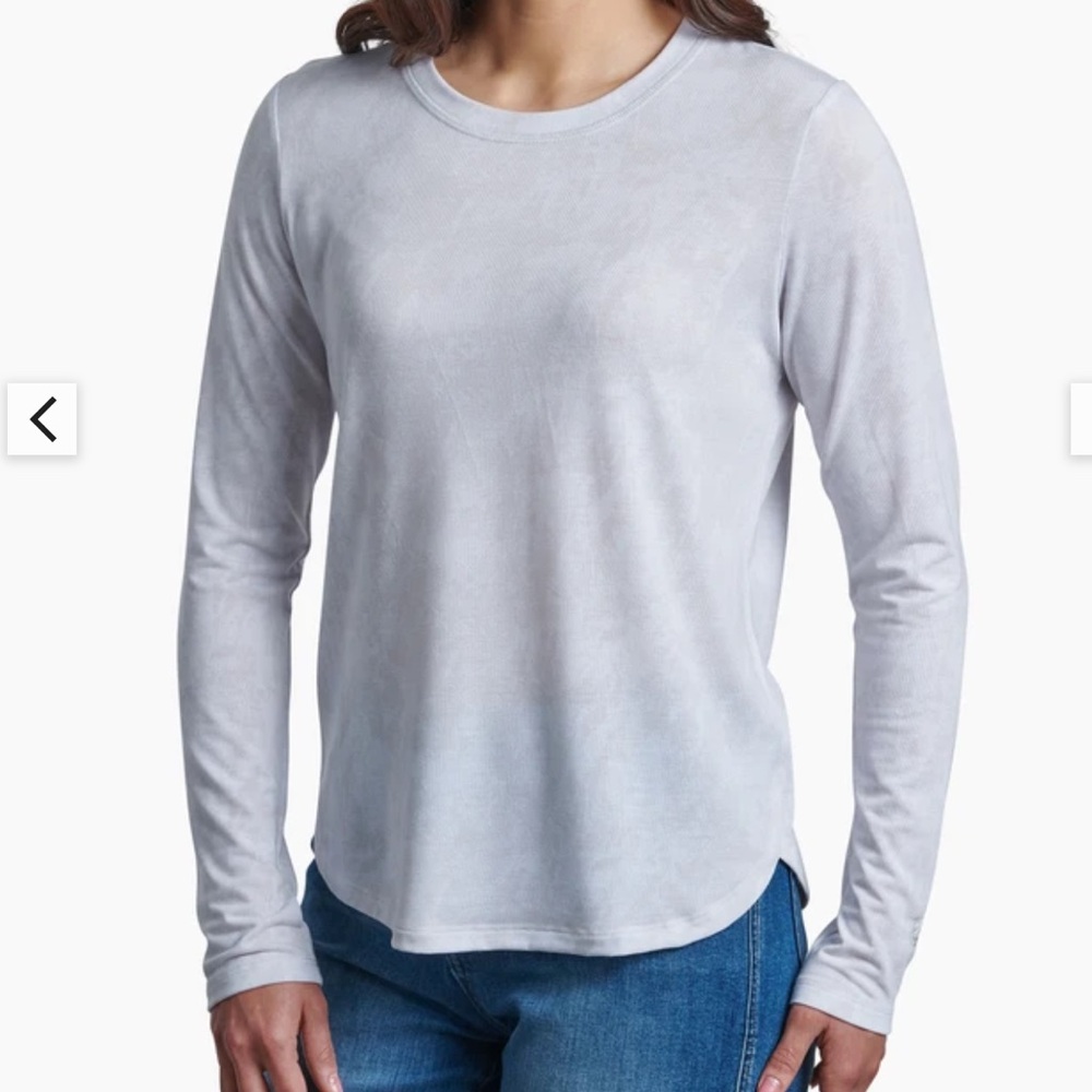 KUHL Konstance Performance Long Sleeve Shirt XS Marble Gray White Outdoor SPF